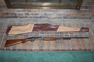 lot 4 image: 1938 Winchester 410 - 3 IN. Pump action shotgun model 42 (Need to have proper background check if unlicensed before pickup) serial number 34642