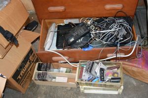 lot 161 image: Phonesanswering machines and cables (Starship phone) and cassettes