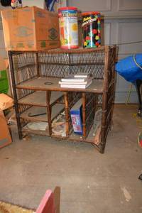 lot 168 image: Bamboo type storage shelf only (not contents)