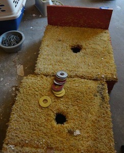 lot 170 image: Homemade washers game (looks like Corn Hole game)