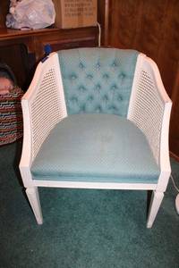 lot 196 image: Vintage cane barrel back accent chair