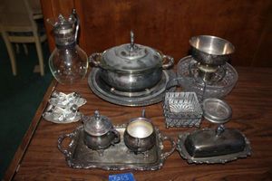 lot 263 image: Silver plated serving dishes