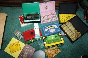 lot 270 image: Domino sets - includes Spinner, Russia set, John Deere, Pinkyellowgold sets are unopened