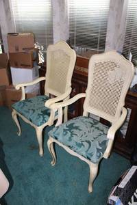 lot 283 image: 2 Cane back dining captains chairs