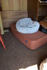 lot 340 image: Short storage box and furry pet bed