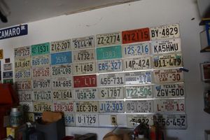 lot 382 image: License plates - 48 all Texas plates, different vehicles
