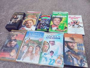 lot 28 image: Set of 9 VHS Tapes - Including Flubber, The Good The Bad The Ugly, and Much More