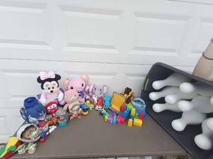 lot 14 image: Huge Bulk Toy Set - Including Plush Disney Minnie Mouse, Care Bears Special Edition Cheer Bear, Little Tikes Interactive My Buddy Lalaphant, Blocks, Cars, ad More