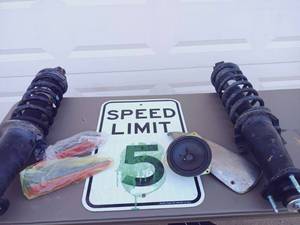 lot 37 image: 7 Piece Car Mix Set Including (2) Struts, Speed Limit 5 Sign, Full Range Speaker, (2) Car Brake Lights, & MORE
