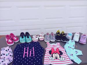 lot 43 image: Mixed 12m-24m Girls Clothing and Shoe Set Including Disney Junior Mickey, Paw Patrol, OshKosh, Carters and More