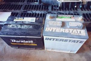lot 60 image: Used Duracel and Interstate Mega-tron Batteries