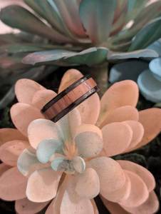 lot 162 image: Sz 11.5 (21mm) Lashbrook Zirconium & Hardwood Wedding Band NEW in Black Wedding Band Box