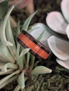 lot 134 image: Sz 9 Lashbrook Zirconium & Hardwood Wedding Band NEW in Black Wedding Band Box