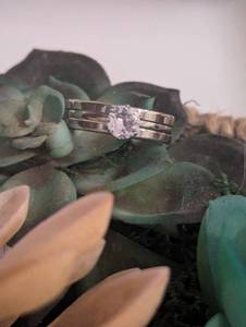 lot 229 image: Sz 8 (18 mm) Moissanite Zirconia Engagement Ring Solitaire NEW with Black Jewelry Box