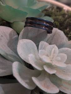 lot 228 image: Sz 11.5 (21 mm) Rothco Tungsten Carbide Thin Blue Line Ring NEW with Black Jewelry Box