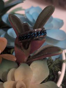 lot 208 image: Sz 11 Luxubands Tungsten Spinner Ring for Men NEW with Black Jewelry Box