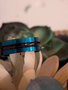 lot 249 image: Sz 11.5 (21 mm) Rothco Tungsten Carbide Thin Blue Line Ring NEW with Black Jewelry Box