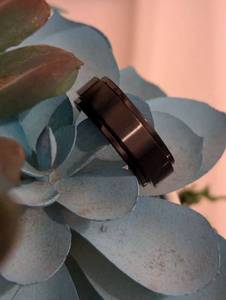 lot 289 image: Sz 9 Triton Tungsten Carbide Beveled Ring NEW with Black Jewelry Box