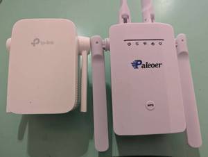 lot 269 image: Set of 2 Wifi Repeaters Paleoer 300m and tp-link TL-WA855RE 300Mbps Wi-Fi Range Extenders