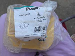 lot 318 image: $$$ Panduit FTR4X4YL 3-Sided Vertical Tee Trumpet Spillout Set of 4 PriceItem