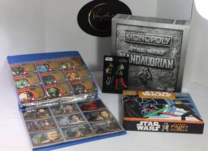 lot 55 image: Star Wars Vintage Trading Cards, Pins, Paint By Number and Monopoly Game