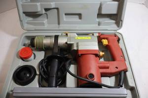 lot 66 image: Large Hammer Drill with Accessories and Case (Tested)