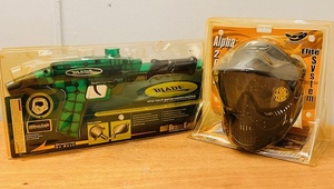 lot 21 image: Brass Eagle Blade Pump Action Paintball Gun Marker .68 Caliber CO2 NEW IN PKG &amp Genuine Alpha 2000 Elite Paintball Goggle System - W Fog Resistant Lens&nbsp