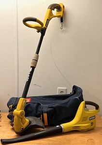 lot 49 image: Ryobi Cordless Trimmer, Leaf Blower, and Bag