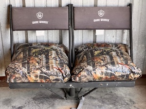 lot 66 image: Game Winner 2-Man Padded,Reversible Back Rest Seats For Quad Pod Hunting Stand