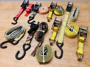 lot 97 image: Seven (7) Ratcheting Straps & One (1) Adjustable Strap