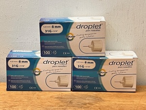 lot 167 image: Three (3) 100 Ct. Boxes of Droplet Pen Needles