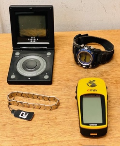 lot 169 image: THE SHARPER IMAGE folding travel alarm clock ST992, Garmin eTrex 12 Channel Personal Navigator Handheld GPS Receiver, DiCaprio Stainless Steel Unisex Bracelet, &amp Armitron&nbsp WR165 meters Watch