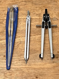 lot 171 image: Three Nautical Map Dividers - Including Vintage W & HC British BrassStainless Steel & Linex