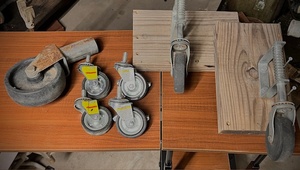 lot 195 image: Lot of Seven Casters - Including Two (2) 3 Stem Swivel Casters & Two (2) 3 Stem WBrakes Casters