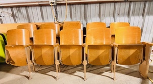 lot 196 image: Vintage Elementary School Auditorium Seating - Five (5) Seats Total