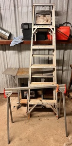 lot 114 image: Craftsman Saw Horse & Aluminum Ladder