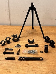 lot 215 image: Scope Mounts, Flash Suppressor, Tri-Pod, And Other Miscellaneous Rifle Parts or Tools