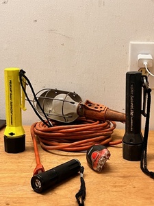 lot 230 image: Lot of Four (4) Flashlights & One (1) Droplight