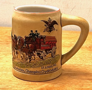 lot 237 image: 1980 AB Anheuser Busch CLYDESDALES CS19 - RARE & First in Series Christmas Holiday Stein