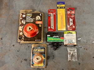 lot 255 image: Seven (7) Packages Of New Tools or Tool Accessories W New Package of Grease Fittings