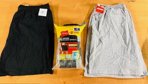 lot 276 image: Two (2) New Pair of Hanes Athletic Shorts & One New Seven (7) Pair Count Package of Hanes Tagless Boxer Briefs LG