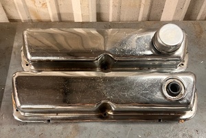 lot 288 image: Small Block Ford 260 289 302 351W V8 Chrome Plated Valve Covers