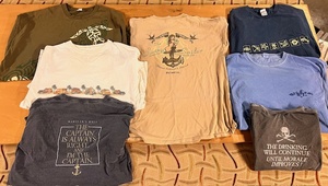 lot 295 image: Five 2 x-3 x MilitaryNavy Themed T-Shirts