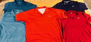 lot 296 image: Five (5) 2x-3x Polo Type Shirts - Including Columbia & UnderArmour