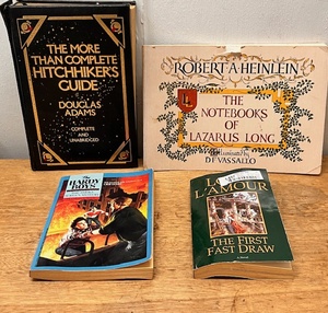 lot 329 image: Four Books from Classic Authors - Including Douglas Adams, Robert A Heinlein, &amp Louis LMour