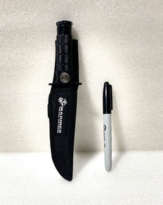 lot 4 image: Marines The Few. The Proud. Survival Knife With Sheath - In Condition As Shown - Retails $30