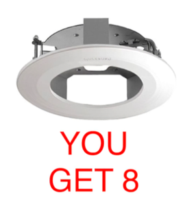 lot 9 image: Lot Of 8 - New Panasonic Embedded Sail White Ceiling Mount Bracket, Model#WV-Q174B - As Shown - Total Retail $600