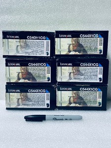 lot 30 image: Lot Of 6 New - Lexmark Cyan Toner Cartridge Extra High Yield, C544X1CG - As Shown