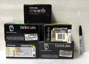lot 37 image: Lot Of 5 New - Lexmark Yellow Toner Cartridge Extra High Yield, C544X1YG - As Shown