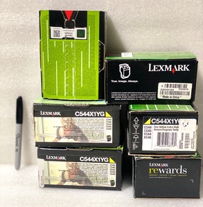 lot 38 image: Lot Of 6 New - Lexmark Yellow Toner Cartridge Extra High Yield, C544X1YG - As Shown